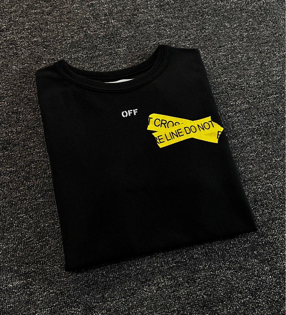 Off white yellow tape shirt discount