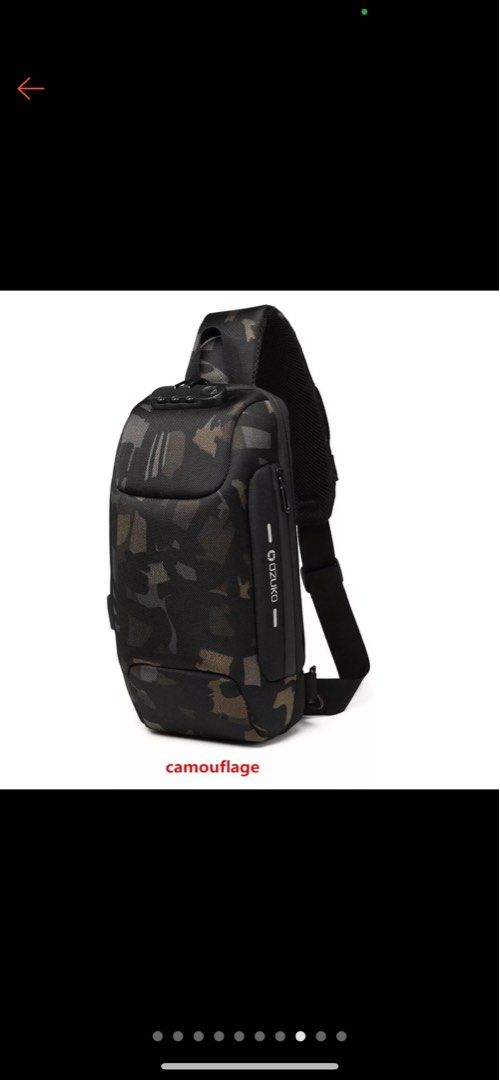 OZUKO Men Antitheft Lock sling bag waterproof USB Crossbody bag, Men's