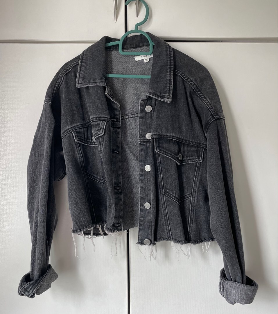 Black denim jacket pacsun hot sale