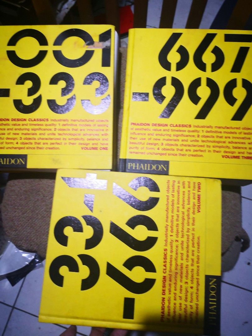 Phaidon Design Classics Vol. 1-3 Complete Set Photo Book (Category: Storybooks) located in Muntinlupa City. Submitted by silent_mute (Listing ID 1254173451, Image 1). Description: BPI/BDO/Gcash.