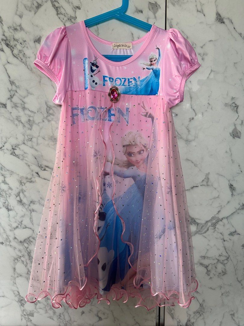 Pink frozen dress sales