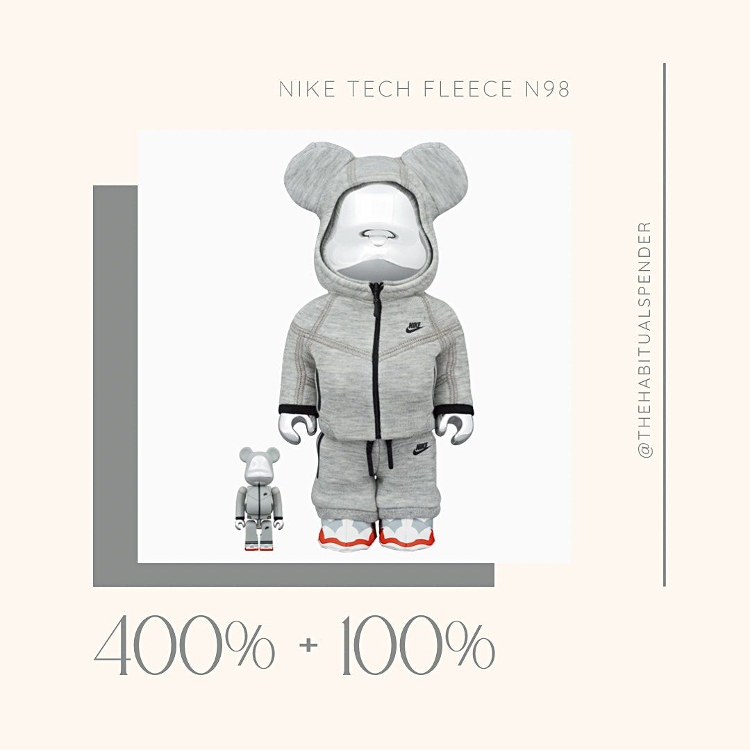 Bearbrick Nike Tech Fleece N98 400% 100%, Hobbies Toys, Toys