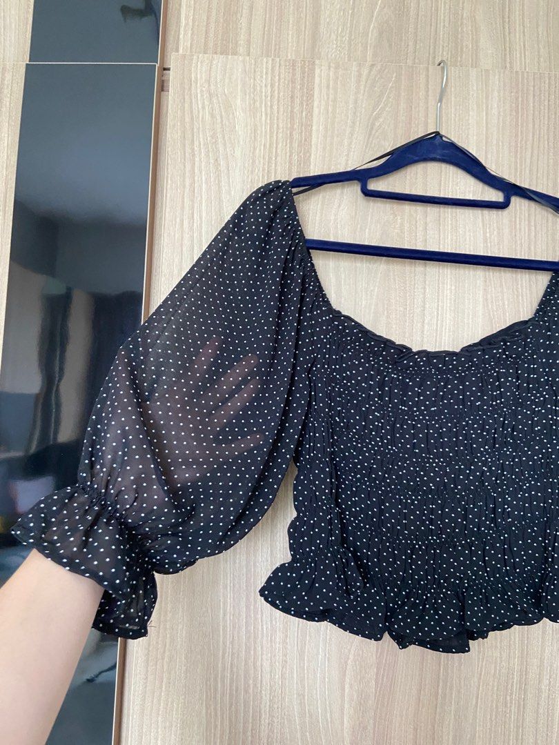 Polka dot sales smock top