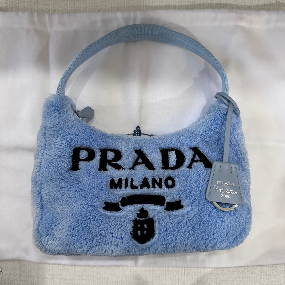 Prada furry reedition 2000 terry mini hobo bag, Luxury, Bags & Wallets