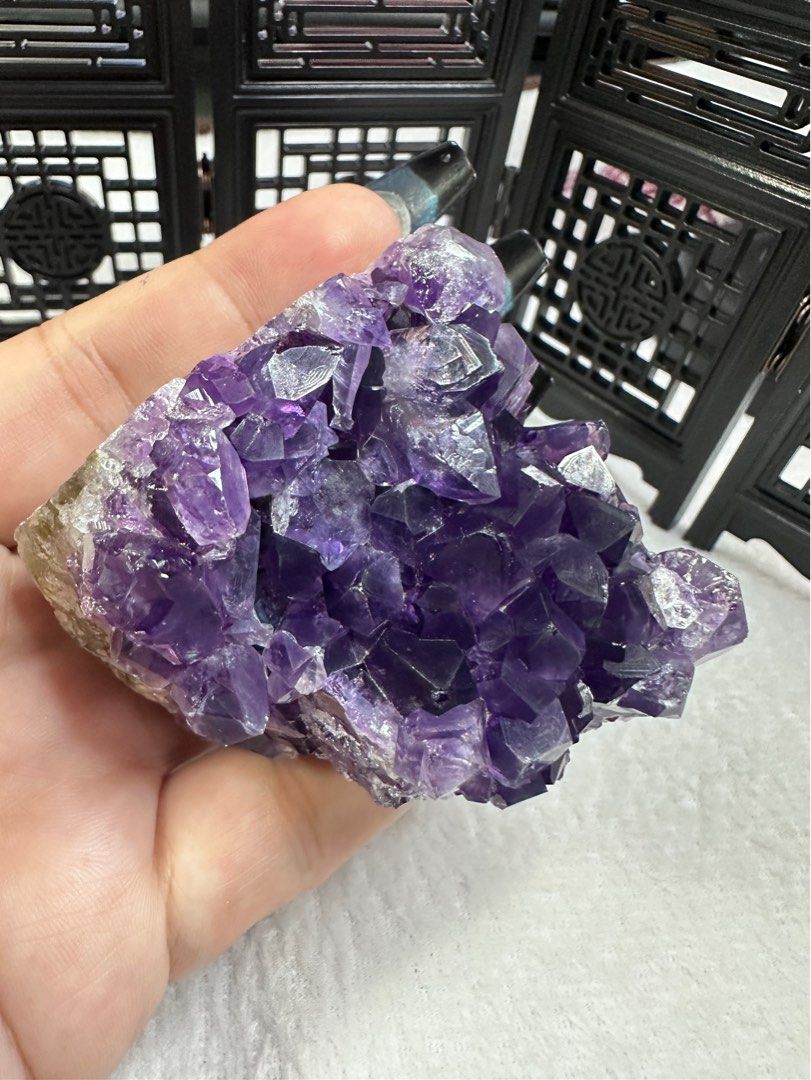 Raw Amethyst Geode quartz crystal cluster Women s Fashion