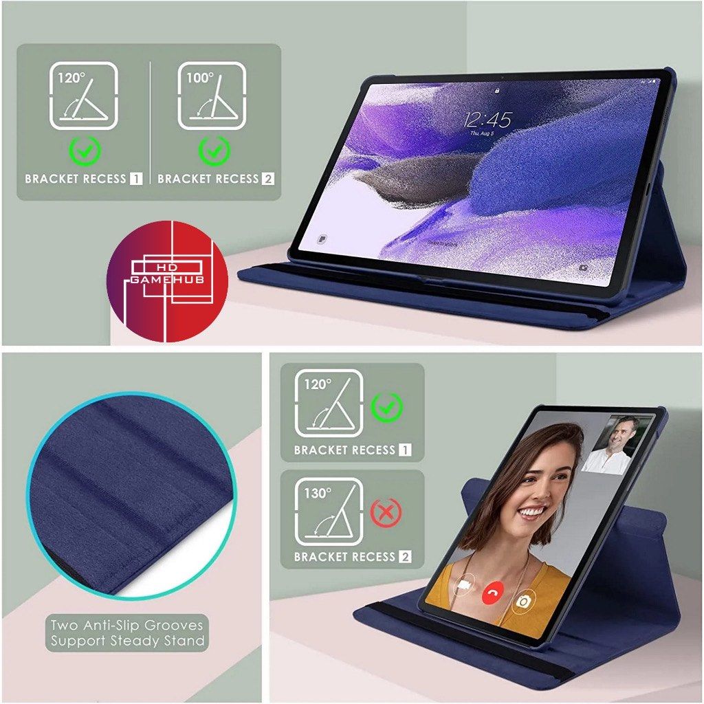 Samsung Tab S9 / S9 Plus Leather Case 360 Rotating Stand (Category: Cases & Sleeves) located in Quezon City. Submitted by playamerica (Listing ID 1254103409, Image 2). Description: Samsung Tab S9 / S9 Plus Leather Case with Stand ● Material: PU Leather ● Shockproof case ● Adjustable angles allows for different viewing ● Rotatable case (360 degree function) ● Compatible with screen protectors ● Easy access to buttons and camera ● Flip cover ● Anti