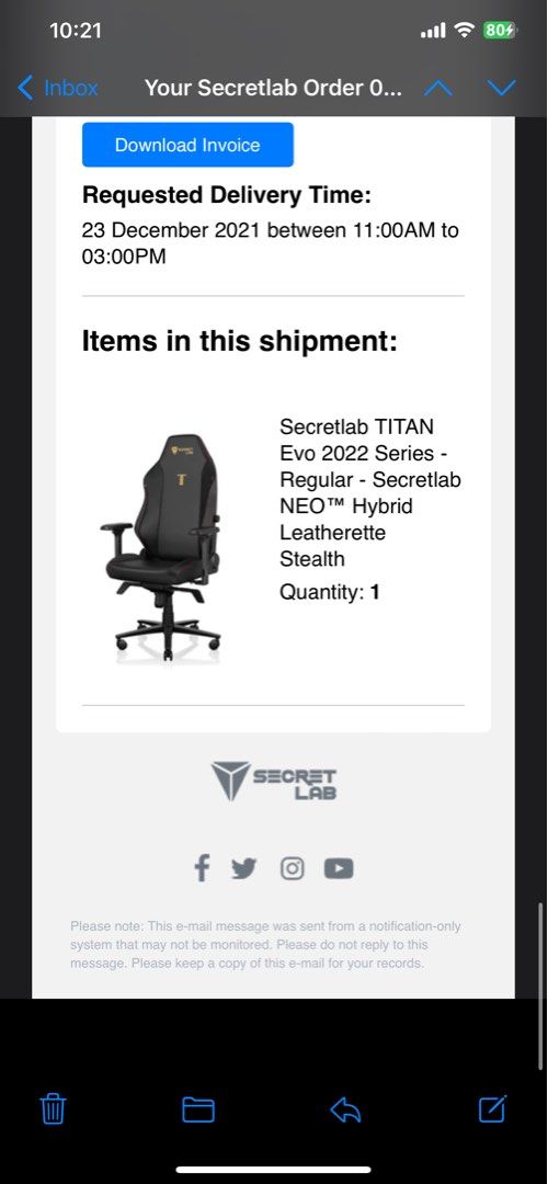 Secretlab invoice sale