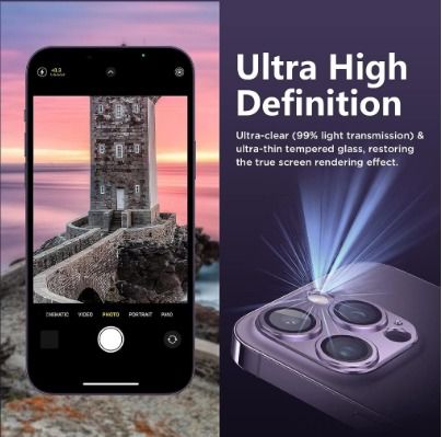 UniqueMe for iPhone 12 Mini/iPhone 11 Camera Lens Protector, [Drop  Protection] [High Definition] Tempered Glass Camera Screen Cover Scratch  Resistant