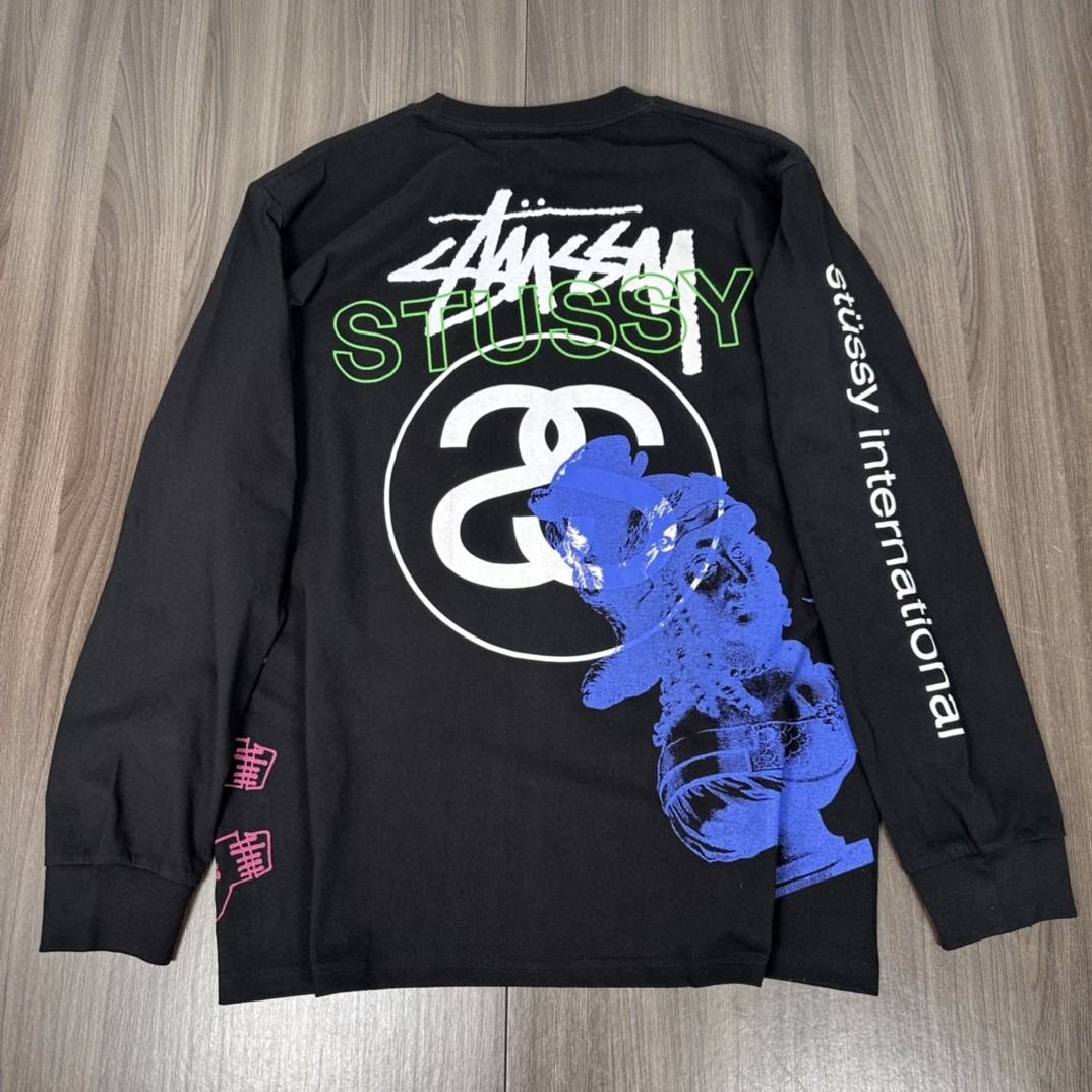 Stussy SS23 Test Strike Pigment Dyed Ls Tee 塗鴉雙S長袖TEE S-XL