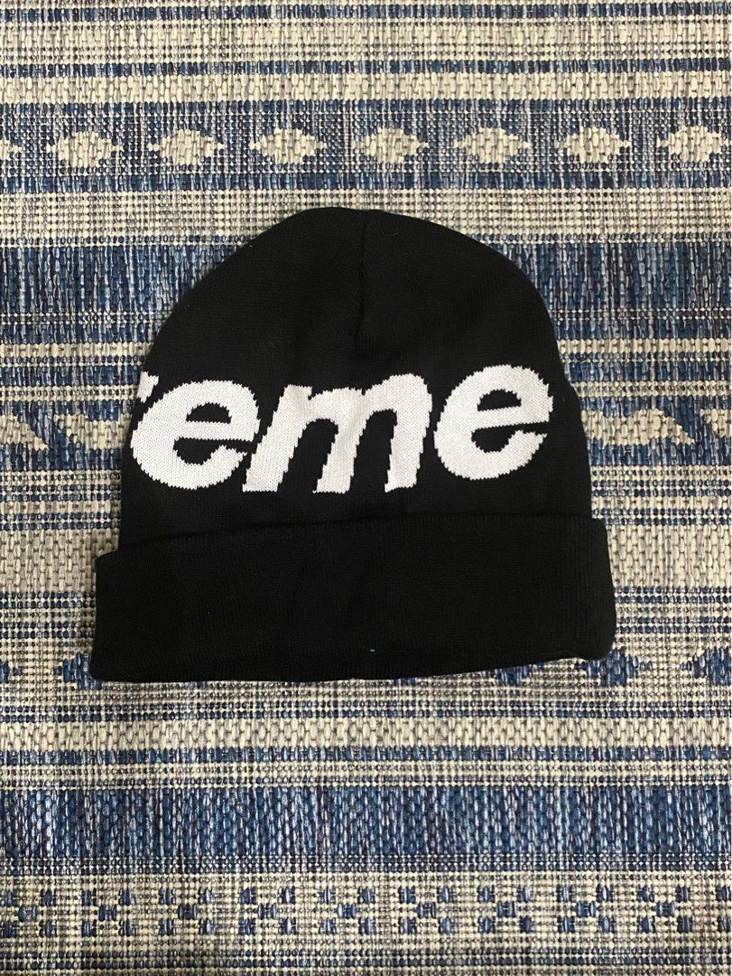 Supreme Big Logo Beanie Black FW20 Men s Fashion Watches