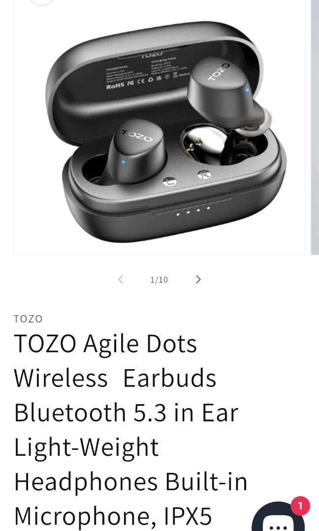 TOZO Agile Dots Wireless Earbuds Bluetooth in Ear Light-Weight