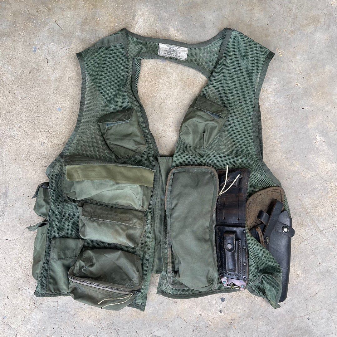 True vintage 80s military survival mesh vest, Men's Fashion, Coats