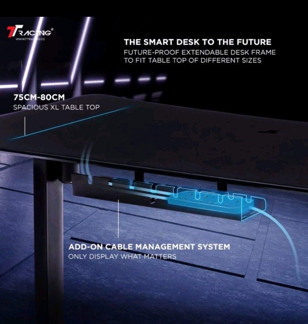 TTRacing Titus Ergonomic Standing Desk Electric, Furniture & Home ...