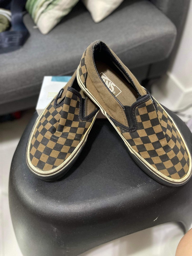 Black and brown checkered vans 2025