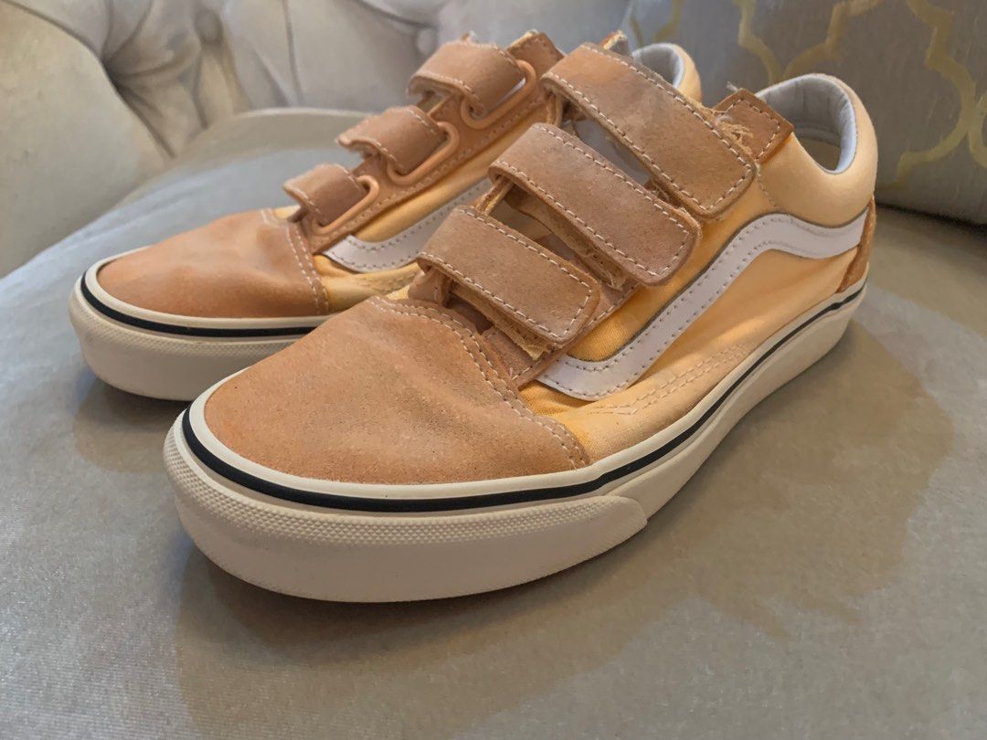 Cream velcro vans outlet