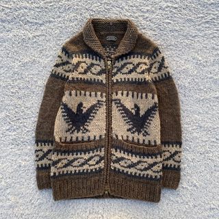 VINTAGE KNITWEAR FREDY & GLOSTER - GREY SCALE LABEL - BIG STITCH KNITTED GERMANY - Knitwear vintage - german knitwear - knit jacket eagles - jaket rajut vintage - rare knit - knitwear zipper - germany style - german vibes - jaket rajut berkantong