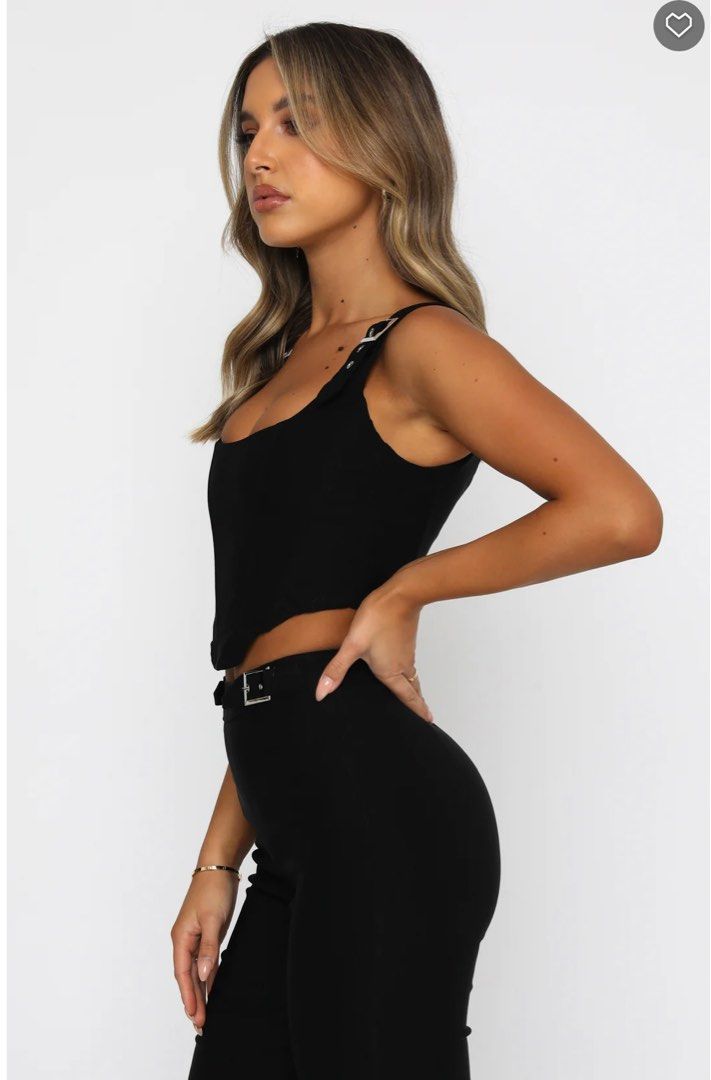 Hook Me In Black Sleeveless Bustier Tank Top