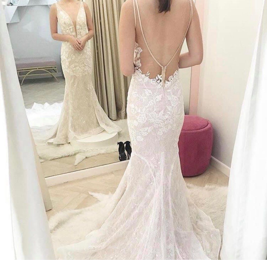 WHITE LABEL - full lace wedding gown (Category: Evening dresses & gowns) located in Manila. Submitted by nikkax (Listing ID 1254143337, Image 2). Description: - Selling my preloved wedding gown used last Oct 2022 - dry cleaned - measurements 34-27-33 - Original price is 60k - RFS: Served its purpose/Decluttering .