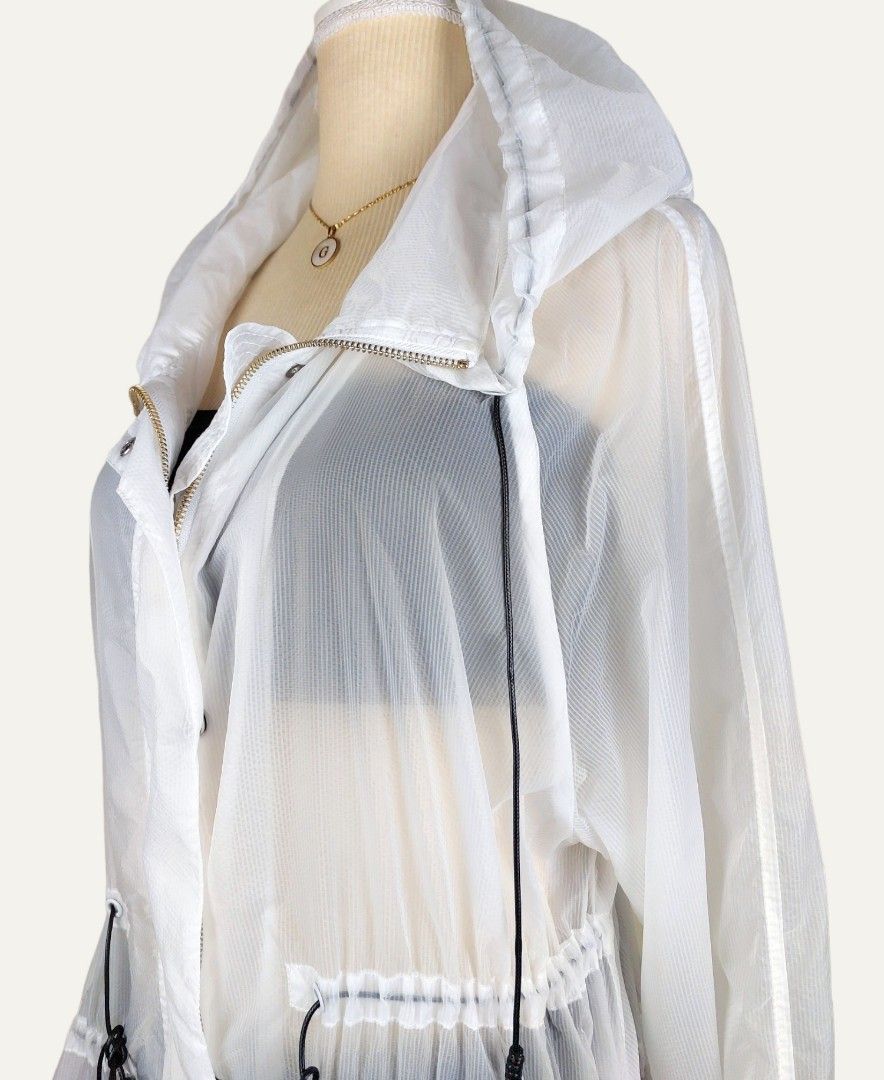 White long windbreaker jacket