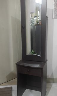 Wooden mirror/table/cabinet with chair