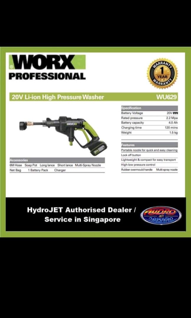 Worx hydroshot wu629 sales
