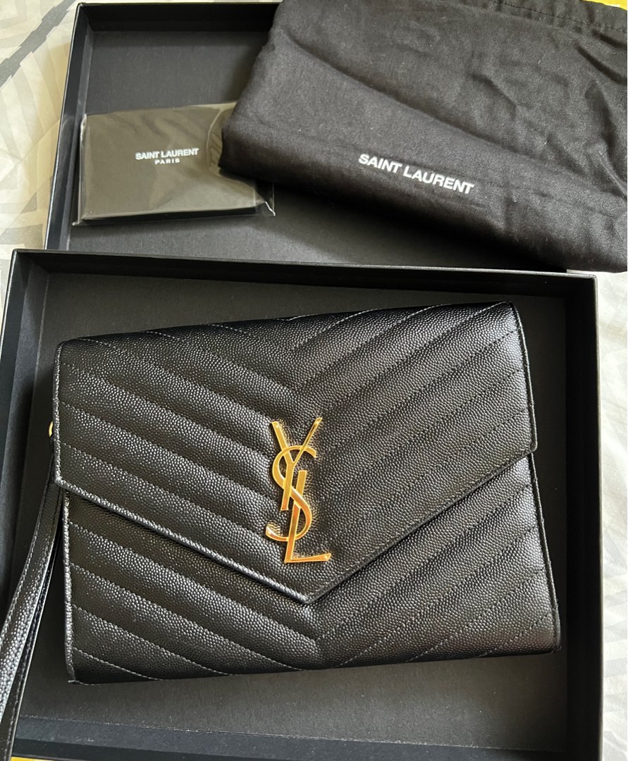 Authentic YSL Envelope Clutch, Luxury, Bags & Wallets on Carousell
