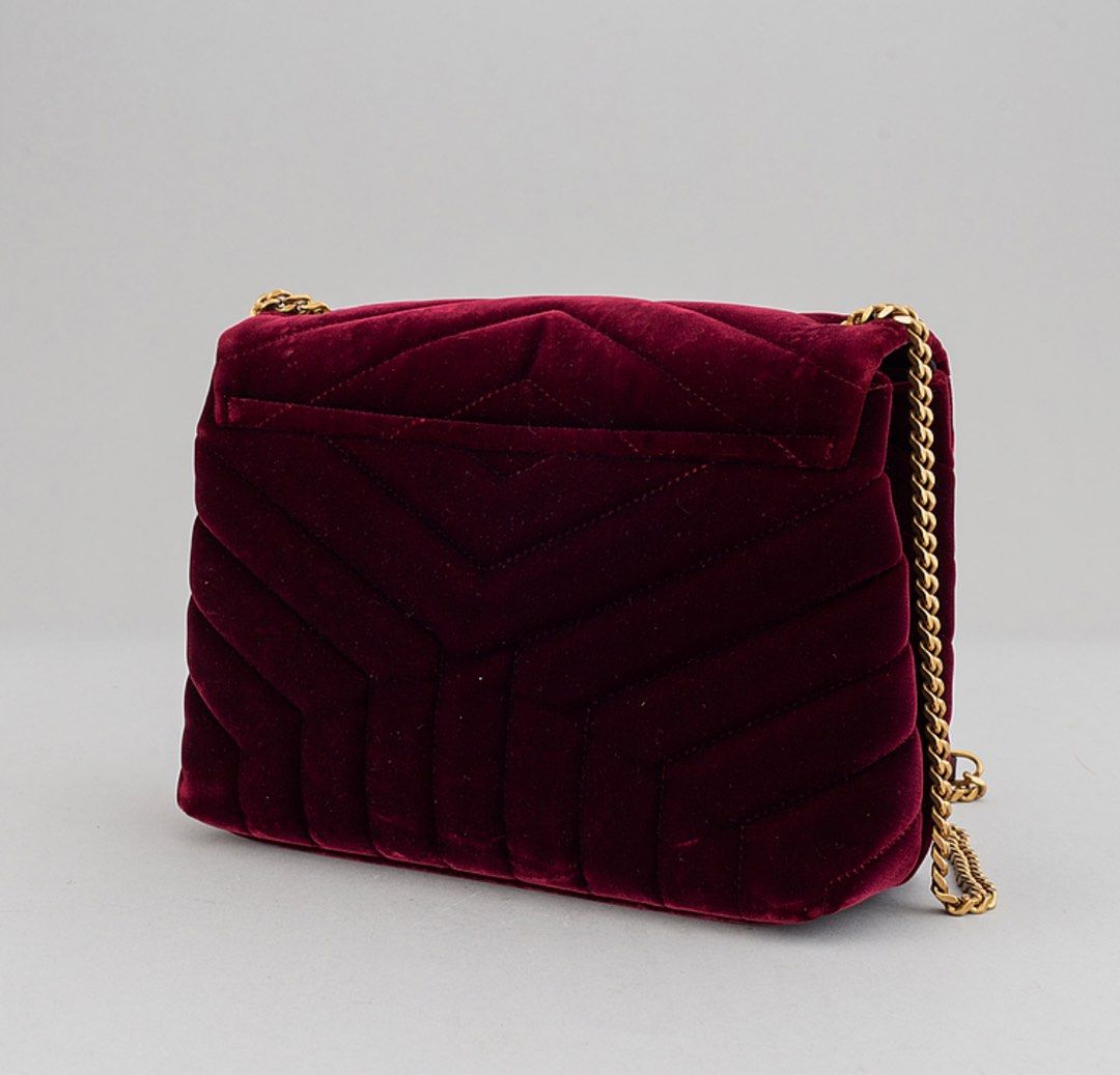 Ysl toy on sale loulou velvet burgundy
