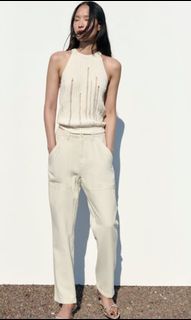 ZARA JEANS BROKEN WHITE STRAIGHT FIT HIGH WAIST SALE 799‼️