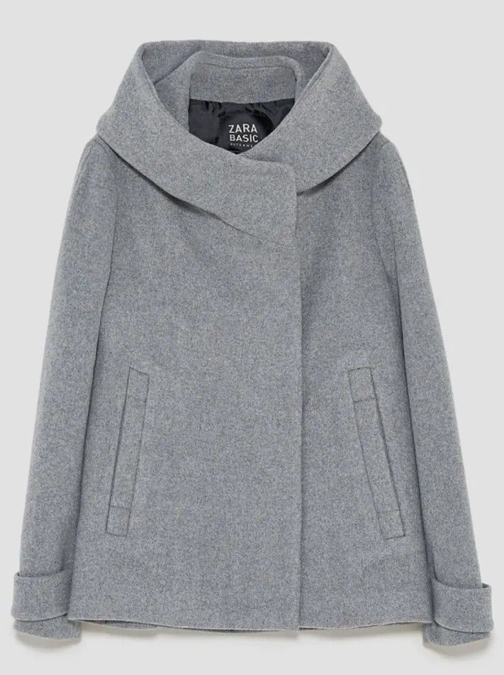 Coat with online wrap collar zara