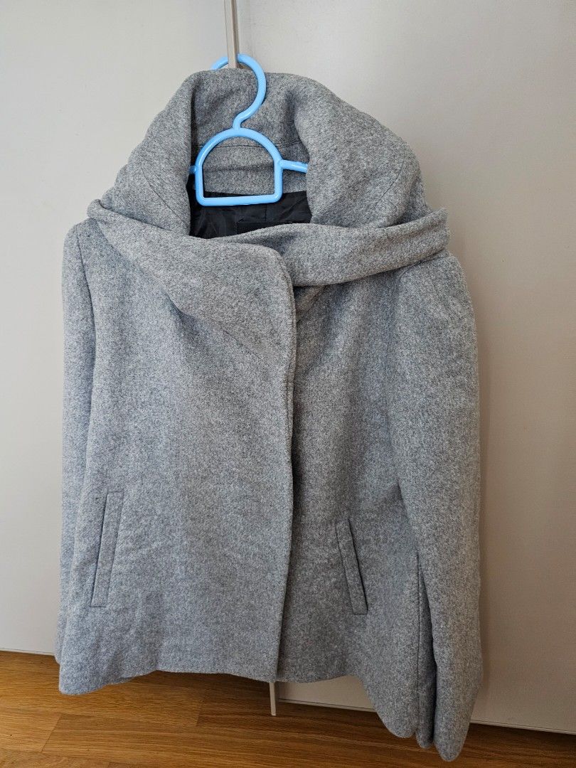 Short coat hotsell with wraparound collar