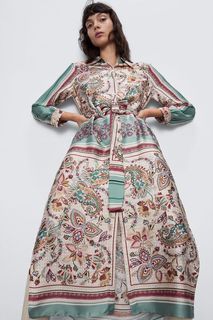 Zara Satin Dress with Belt