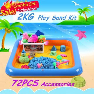 Kinetic sand storage & moon sand storage (inflatable with secured flap),  Hobbies & Toys, Toys & Games on Carousell