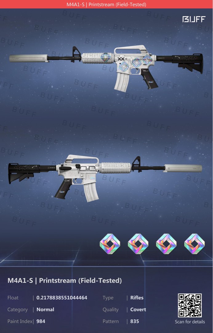 98% BUFF Csgo cs2 m4a1-s m4a1 m4 printstream FT, Video Gaming, Gaming ...