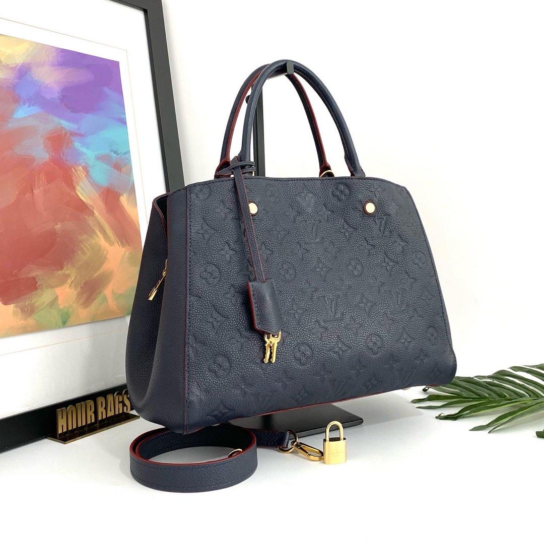 Louis Vuitton (LV) Montaigne Navy Blue Bag (Original), Luxury