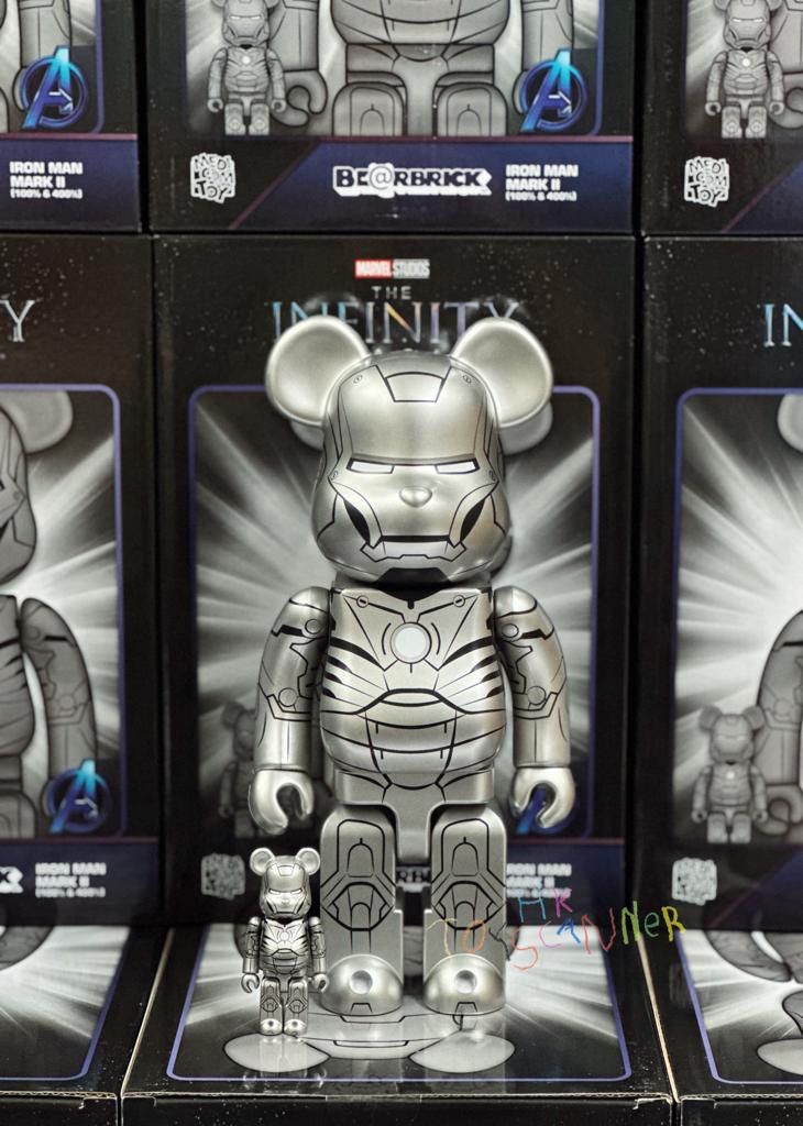 現貨In-Stock) BE@RBRICK IRON MAN MARK II 100% & 400% BEARBRICK