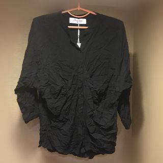 快速出貨!《義大利名牌 Persephone  純棉 落肩 鈕扣 連袖寬版襯衫》#23開學季