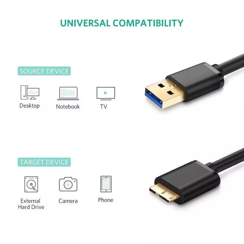 High Speed Micro USB 3.0 to USB 3.0 Cable External Hard Drive Disk