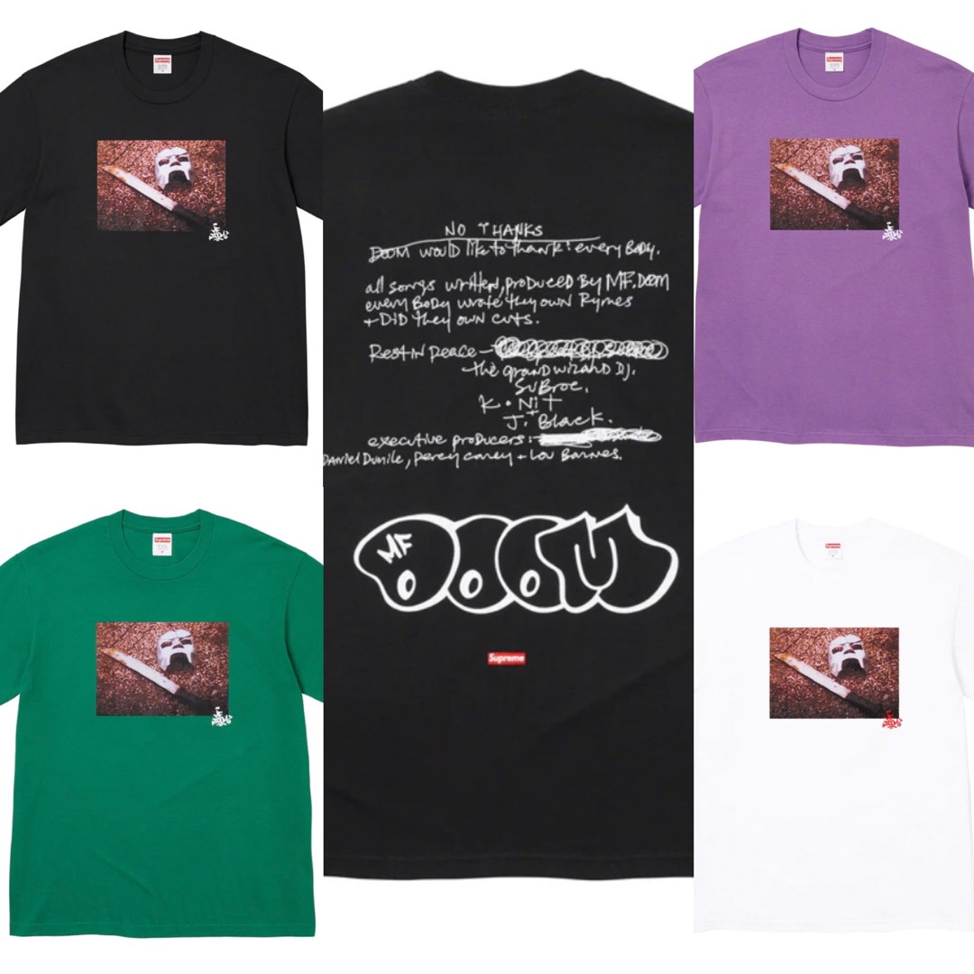 美國代購Supreme MF DOOM TEE tshirt t-shirt, 名牌, 服裝- Carousell