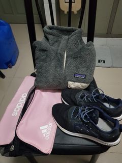 adidas shoes bag/ patagonia jacket