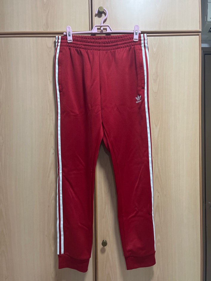 Red on sale adidas track