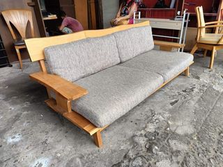 Akatsuki solid wood heavy  4-seater sofa  74L x 30W x 13H seat height inches Sandalan height 27 inches In good condition