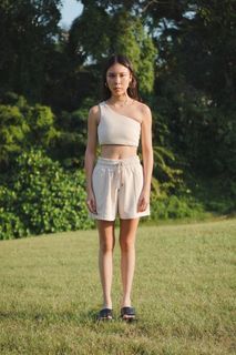Amalgam Toga Crop Top - Porcelain