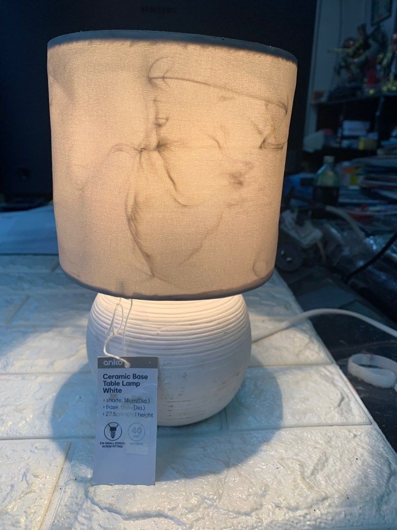 Anko Ceramic Base Table Lamp White Perfect for Modern Rooms, Furniture