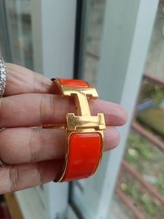 Hermes Narrow Clic H Bracelet (Royal Blue/Yellow Gold Plated) - PM