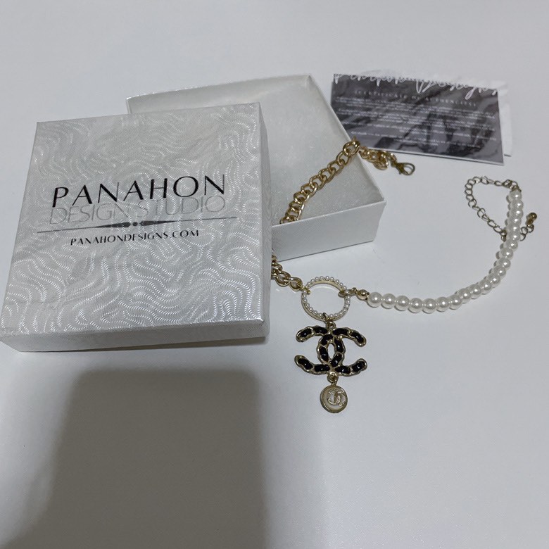 CHANEL Pendant Necklace CC Logo Pearl stone Rhinestone light Gold Chain  A12P 733 – art Japan Export