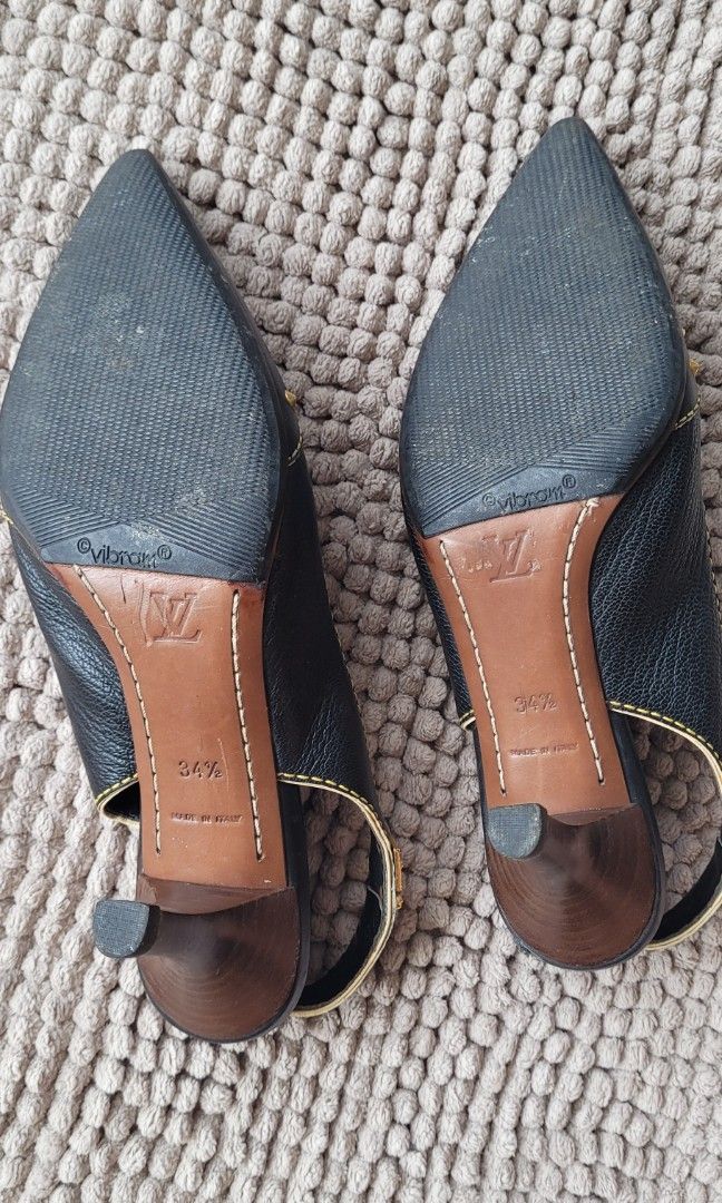 Louis Vuitton Monogram Womens Flat Sandals, Brown, 34.5