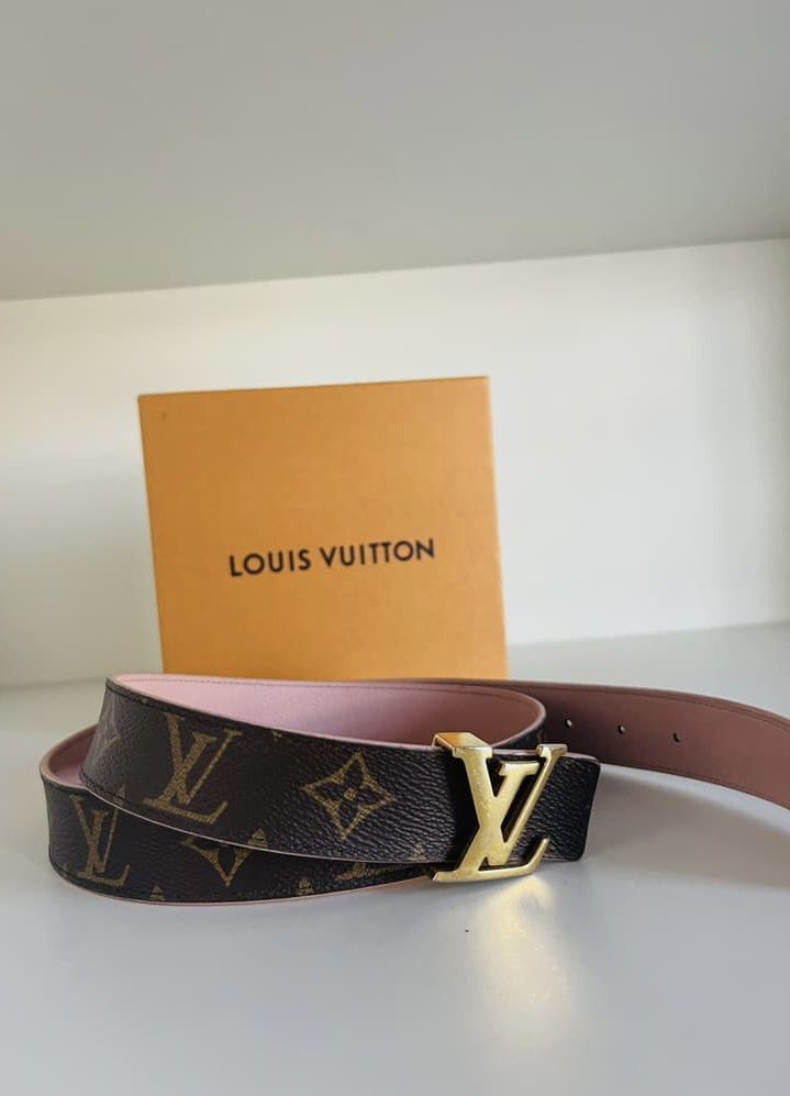 Authentic LV Louis Vuitton INITIALES 30MM REVERSIBLE BELT brown
