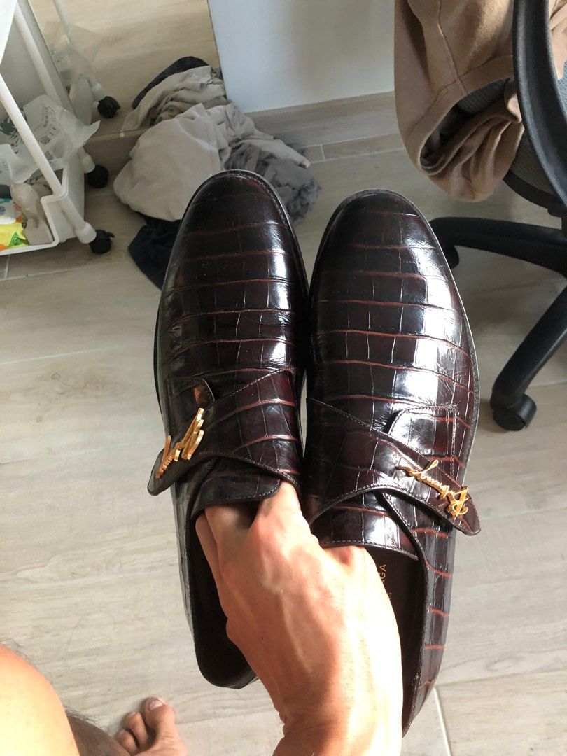 Balenciaga City Evening Croc Monkstrap Derby