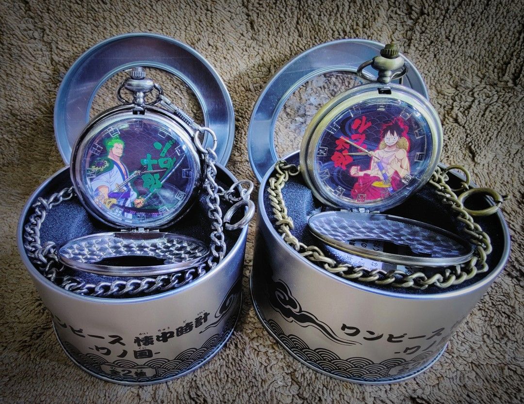 Bandai Spirits One Piece Pocket Watch Luffy and Zoro Set of 2 Hobbies Toys Toys Games on Carousell