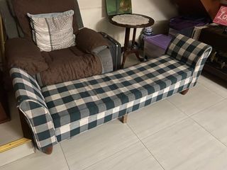 Bench Type Checkered Sofa